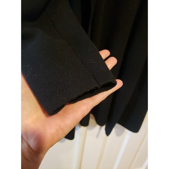 J Crew Sweater Open Cardigan Long Lagenlook Duster Black Sustainable L Merino - Picture 2 of 8